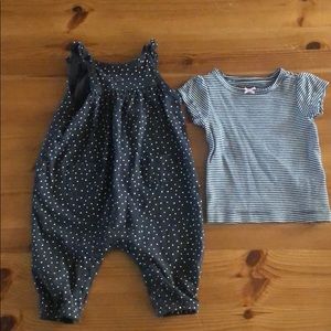 Romper and stripe shirt